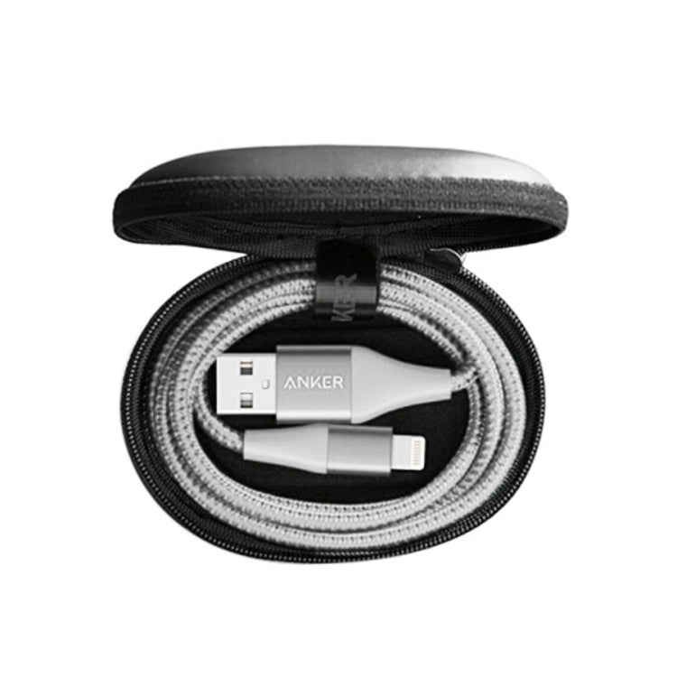 ANKER A8452 Powerline + II USB vers 8 broches Apple certifié MFI Chariots amovibles en nylon Longueur du câble de données de charge : 0,9 m (Argent)