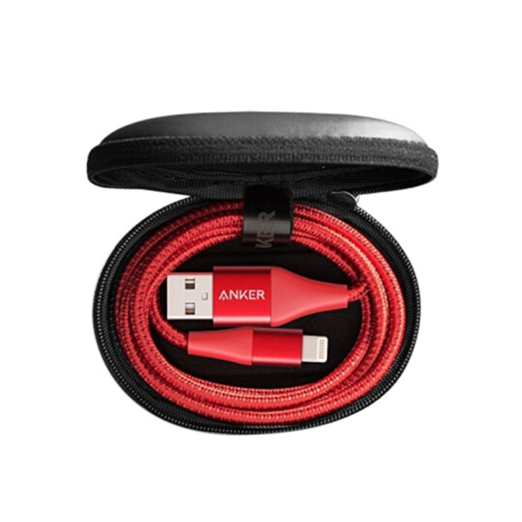ANKER A8453 Powerline + II USB vers 8 broches Apple MFI certifié Nylon Pull-Through Cars Charge Câble de données Longueur : 1,8 m (Rouge)