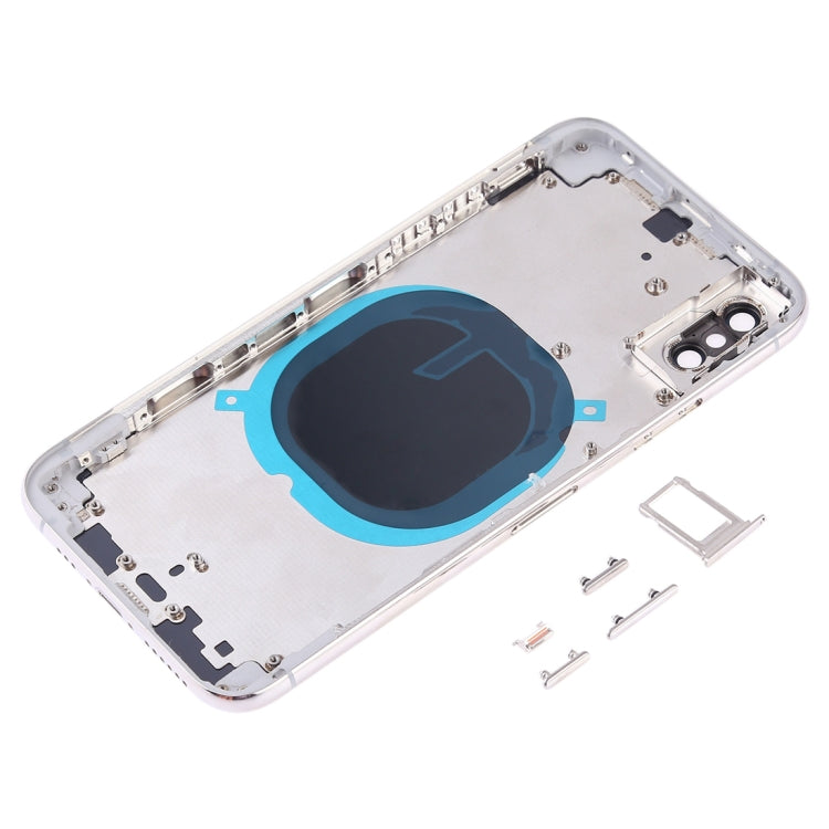 Boîtier arrière avec plateau de carte SIM pour objectif d'appareil photo et touches latérales pour iPhone XS (Blanc)