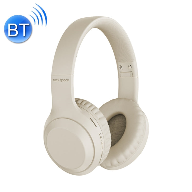 Rock Space O2 HiFi Bluetooth 5.0 Wireless Headphones with Microphone Support TF Card (White)