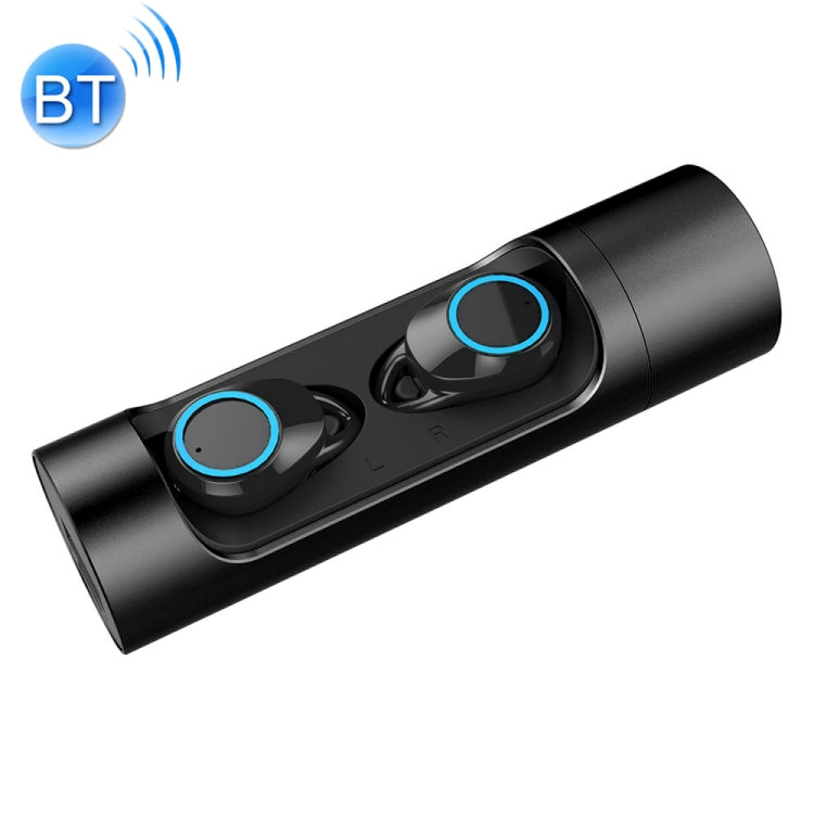 TWS-X8 IPX7 Waterproof Wireless Bluetooth 5.0 Stereo Earphone with 1000mAh Charging Bay for iPhone Galaxy Huawei Xiaomi HTC and other Smart Phones (Black)