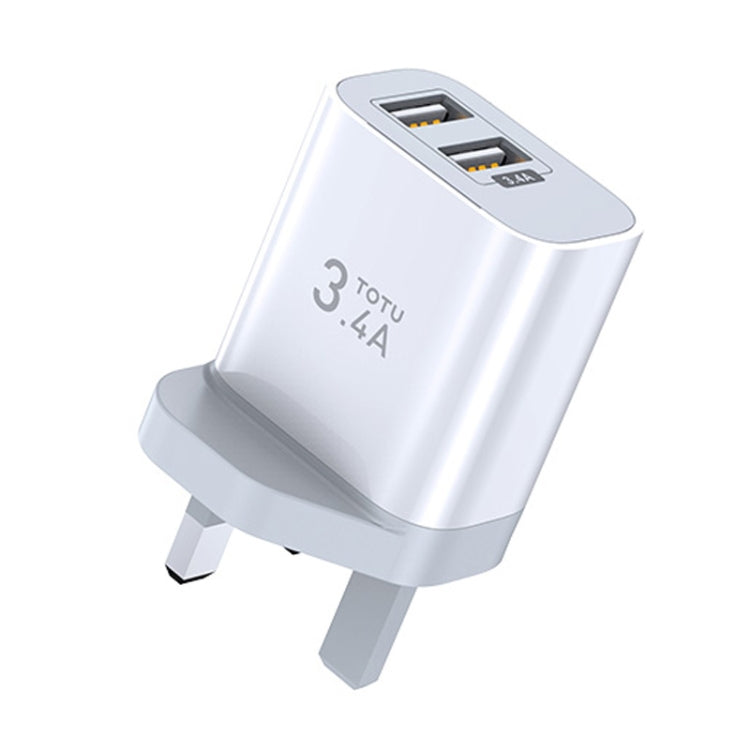 Totudesign Minimal Series CACA-021 3.4A Cargador de Viaje con Puertos USB Dobles Enchufe para el Reino Unido