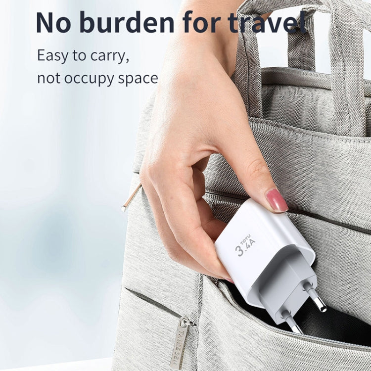 Totudesign Minimal Series CACA-021 3.4A Travel Charger with Dual USB Ports UK Plug