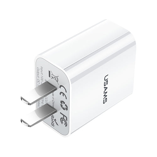 USAMS US-CC074 T18 2.1A Single USB Travel Charger CN Plug (White)