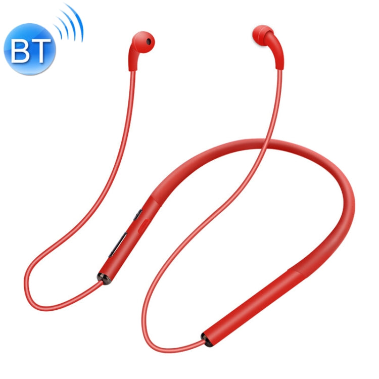Auricular Bluetooth de conducción de aire montado en el cuello con hebilla Magnética vibración de llamada de soporte y llamadas manos libres y Pantalla de batería y conexión multipunto (Rojo)
