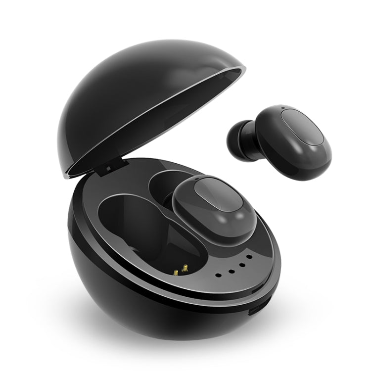 A10 TWS Space Capsule Shape Auricular Inalámbrico Bluetooth con caja de Carga Magnética y cordón compatible con llamadas HD y emparejamiento automático Bluetooth (Negro)