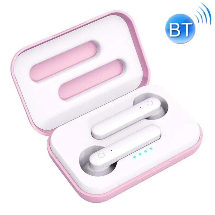 X26 TWS Bluetooth 5.0 Touch Wireless Bluetooth Earphone with Magnetic attraction Charging box voice assistant and call (Pink)
