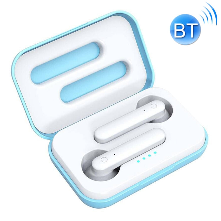 X26 TWS Bluetooth 5.0 Auricular Bluetooth Inalámbrico táctil con caja de Carga de atracción Magnética asistente de voz y llamada de soporte (Azul)