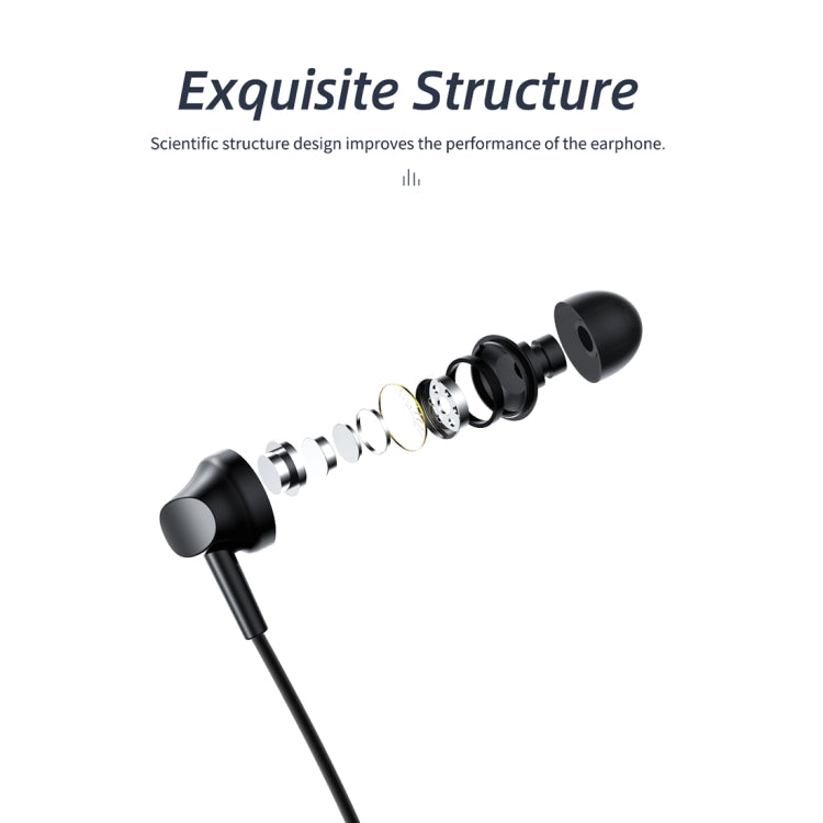 Rock ES01 Écouteurs stéréo filaires intra-auriculaires au design exquis (Noir)