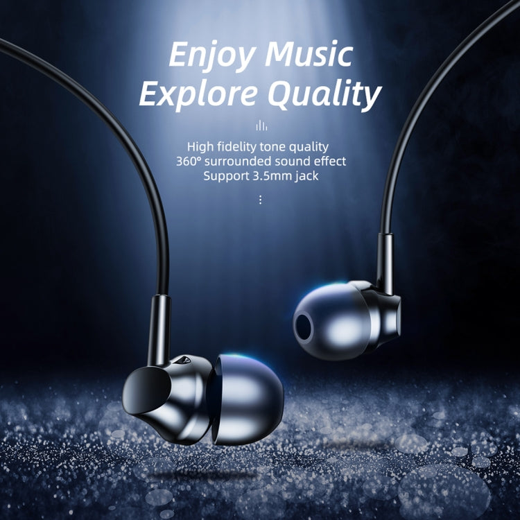 Rock ES01 Auricular Stereo con Cable de diseño exquisito en la Oreja (Negro)