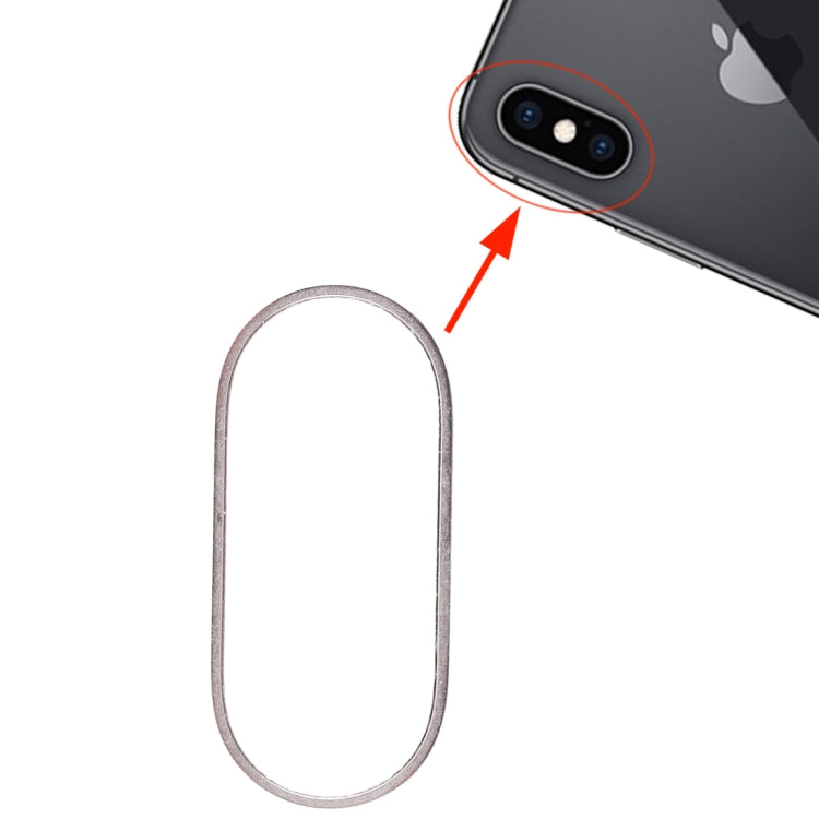 Metal Protective Ring with Rear Camera Glass Lens for iPhone XS and XS Max (White)