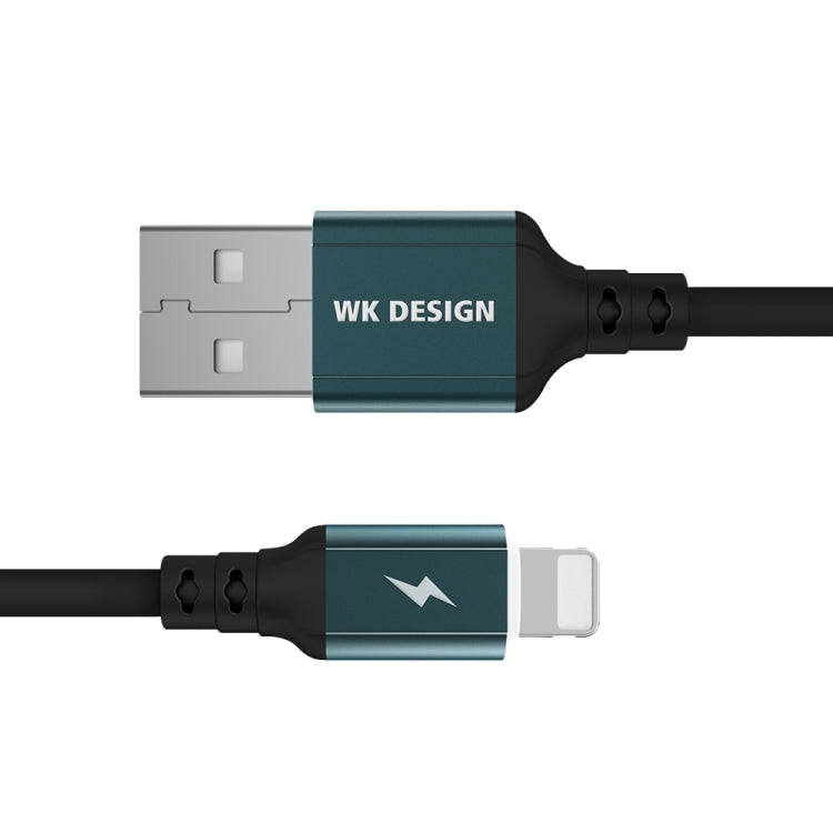 WK WDC-073 1m 2.4A Output Smart Series USB to 8Pin Auto Cut Data Sync Charging Cable (Black)