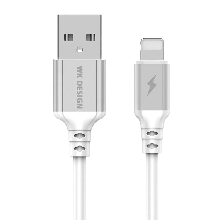 WK WDC-073 1m 2.4A Output Smart Series USB to 8Pin Auto Cut Data Sync Charging Cable (White)