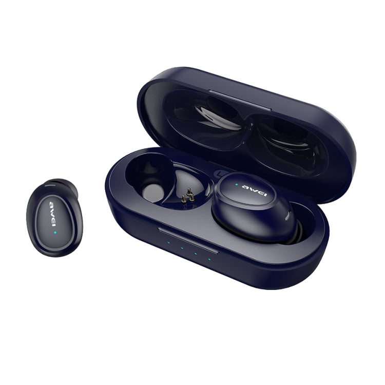 awei T16 TWS Bluetooth V5.0 Ture Auriculares Deportivos Inalámbricos con Estuche de Carga (Azul)