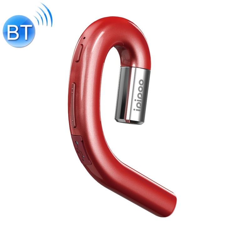 Ipipoo NP-1 Bluetooth V4.2 Auricular empresarial Inalámbrico HD con gancho para la Oreja con Micrófono (Rojo)