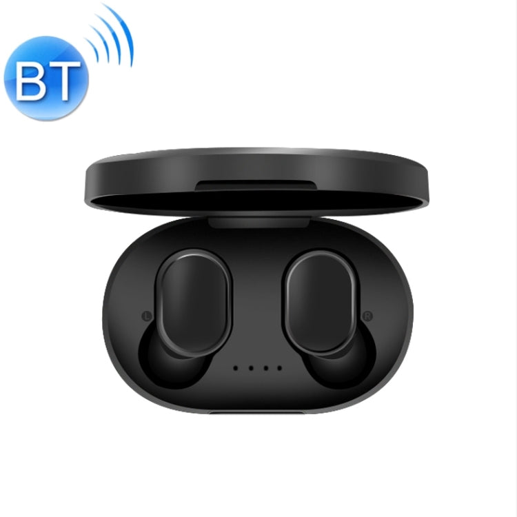 Casque Bluetooth sans fil Bluetooth 5.0 étanche A6S IPX4 avec boîtier de charge prenant en charge les appels HD et affichage de l'alimentation Siri et IOS (noir)
