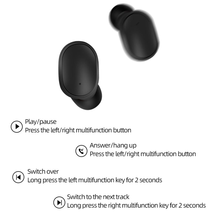A6S IPX4 Waterproof Bluetooth 5.0 Wireless Bluetooth Headset with Charging Box Support HD Calls and Siri and IOS Power Display (Black)