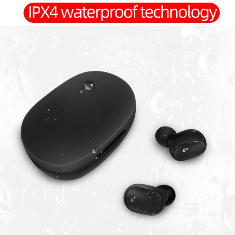 Casque Bluetooth sans fil Bluetooth 5.0 étanche A6S IPX4 avec boîtier de charge prenant en charge les appels HD et affichage de l'alimentation Siri et IOS (noir)