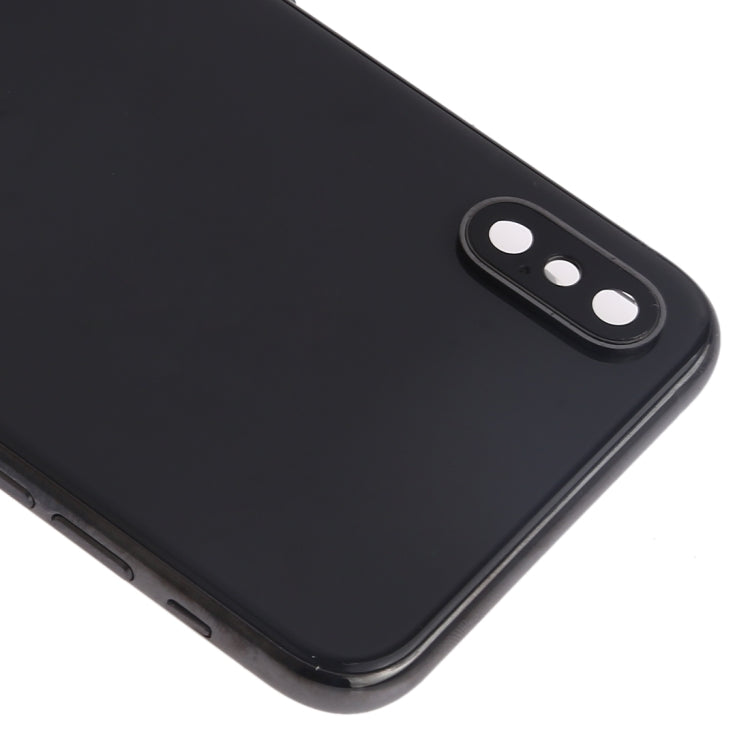 Battery Back Cover Assembly (with Side Keys Speaker Motor Camera Lens Card Tray and Power Button + Volume Button + Charging Port + Signal Flex Cable and Wireless Charging Module) for iPhone XS (Black)
