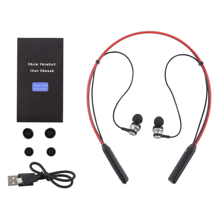 Auriculares Stereo Inalámbricos Bluetooth intrauditivos Magnéticos HT1 (Rojo)