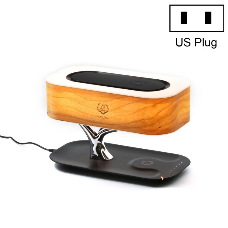 Tree Light Bluetooth Speaker Desk Lamp Phone Wireless Charger US Plug