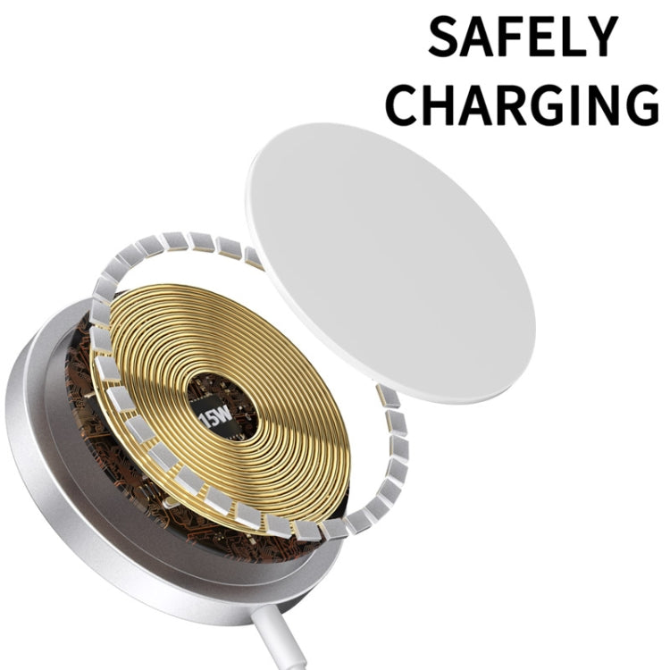 WIWU 15W QI Chargeur Sans Fil Magnétique Charge Rapide Standard Magsafe pour iPhone 12 (Blanc)