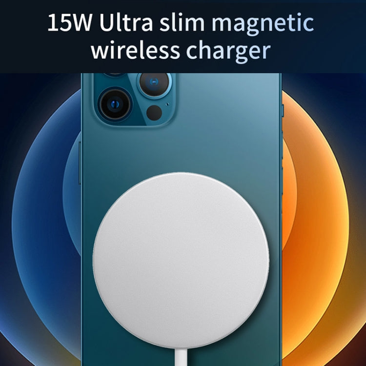 WIWU 15W QI Wireless Charger Magnetic Fast Charging Standard Magsafe for iPhone 12 (White)