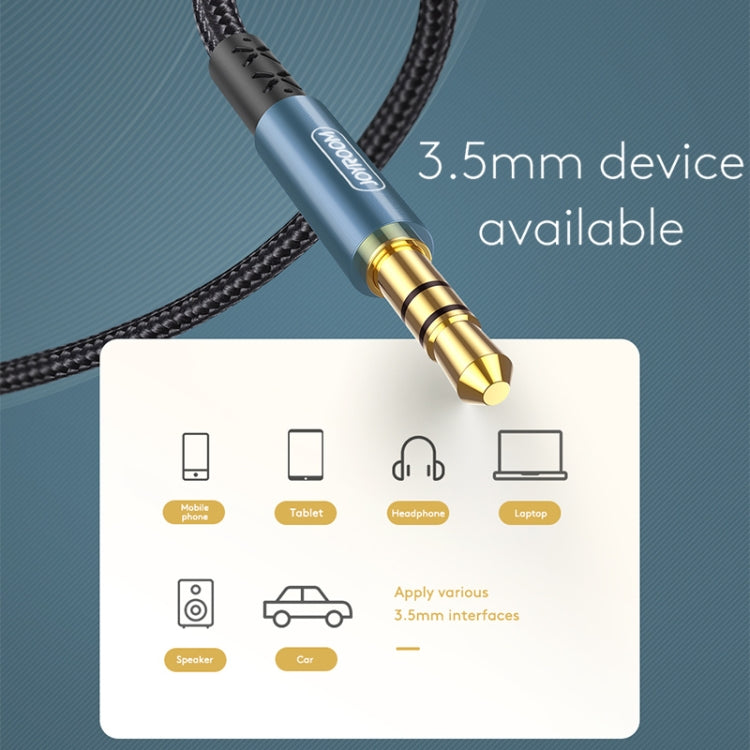 Joyroom SY-10A1 3.5mm AUX Audio Cable Male to Male Jack Plug Stereo Audio Cable Car AUX Stereo Audio Cable for Mobile Cable Length: 1.0m (Dark Blue)