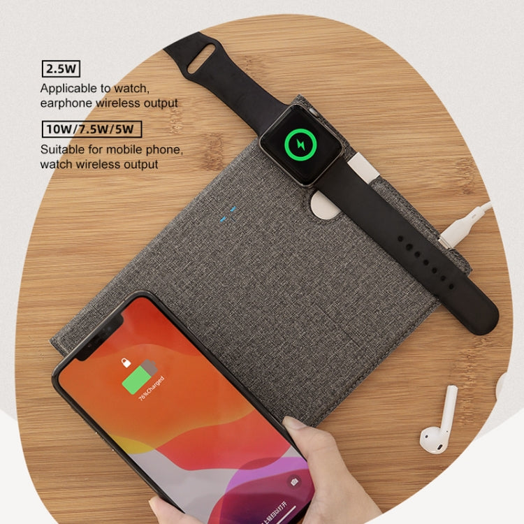 Rock 3 in 1 Leather Foldable Portable Wireless Charger for iPhone + iWatch + AirPods (Green)