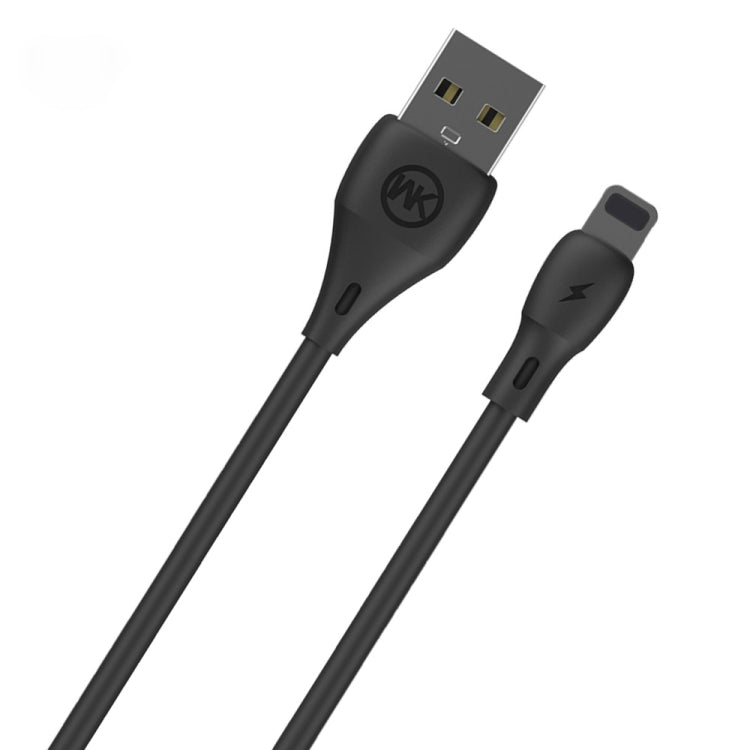 WK WDC-072 Cable de Carga de Sincronización de Datos de USB de serie de velocidad completa de salida de 1m 2.1A a 8 Pines (Negro)