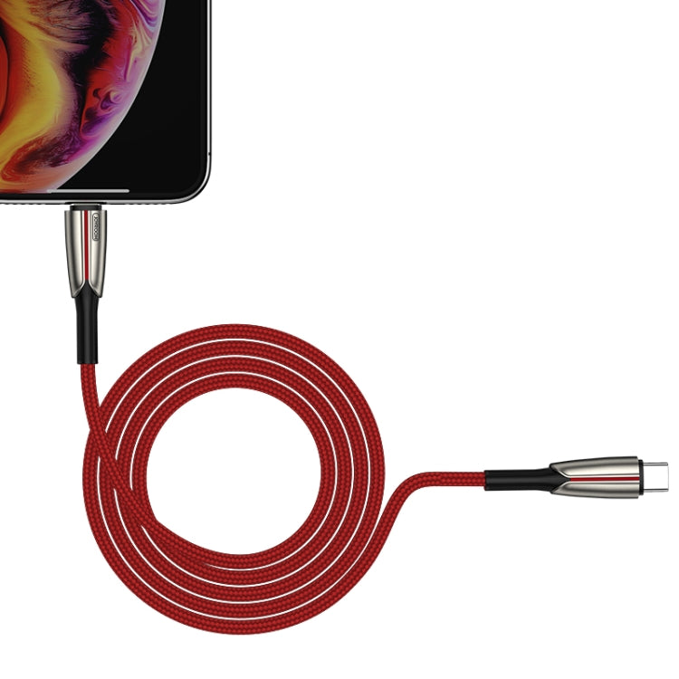 Joyroom S-M417 Roma Series PD Fast Charging Cable 8-Pin to USB-C / Type-C Fabric Data Cable Length: 1.2m (Red)