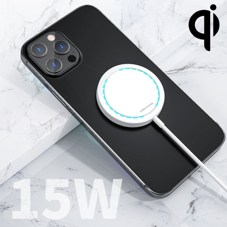 WK WP-U92 15W Ultra-thin Magnetic Wireless Charger with Indicator Light (White)