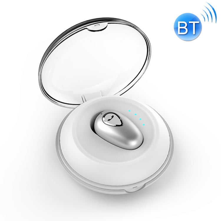YX01 Auriculares Inalámbricos Bluetooth 4.1 a prueba de sudor con caja de Carga conexión de memoria de soporte y llamada HD (Plateado)