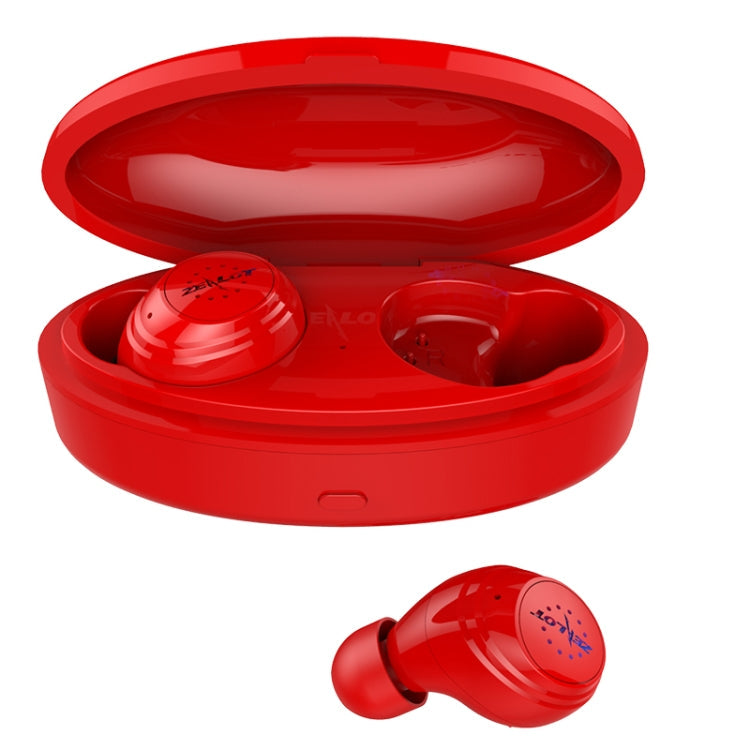 ZEALOT H19 TWS Bluetooth 5.0 Touch Auricular Inalámbrico Bluetooth con caja de Carga Magnética compatible con llamadas HD y conexión automática Bluetooth (Rojo)
