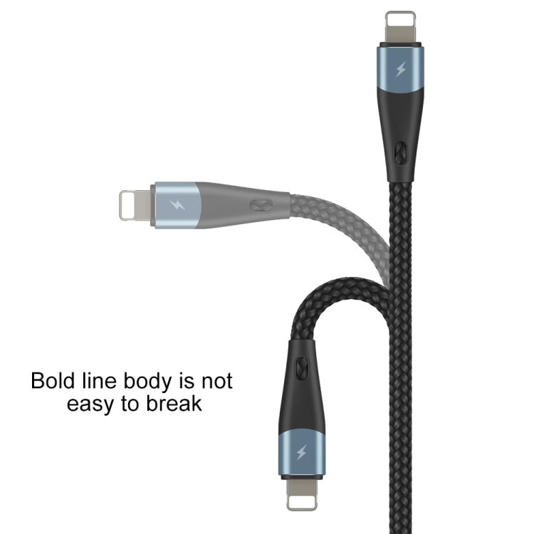 WK WDC-079 1m 2.4A USB Output to 8 Pin High Fiber Braided Data Sync Charging Cable