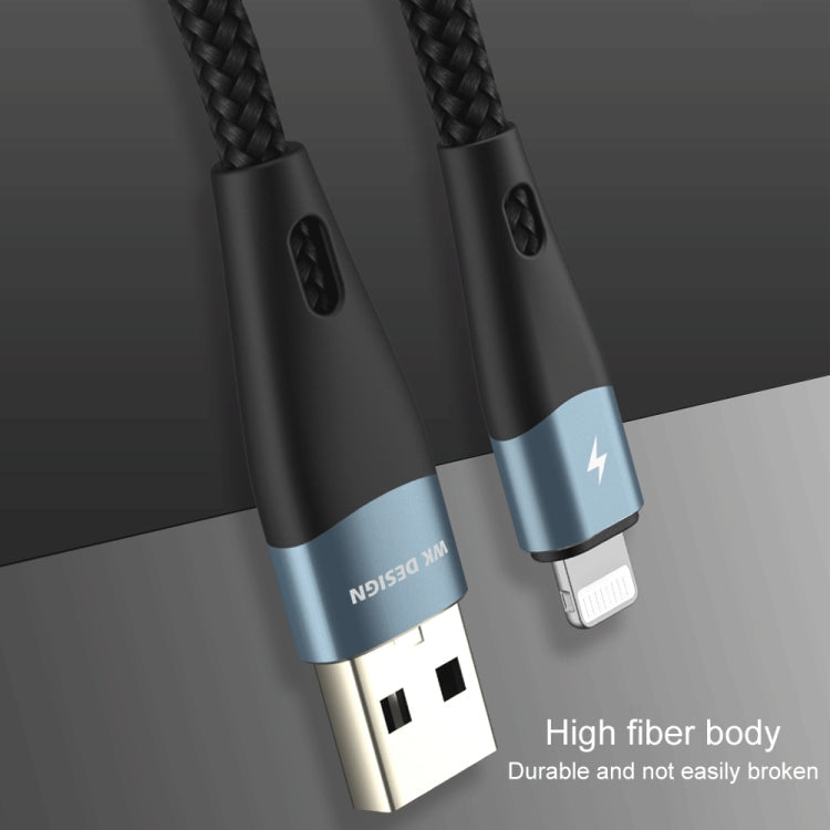 WK WDC-079 1m 2.4A USB Output to 8 Pin High Fiber Braided Data Sync Charging Cable