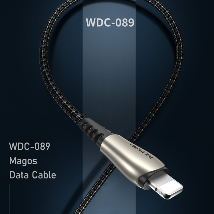 WK WDC-089 1m 2A Output USB to 8 Pin Wizards Data Sync Charging Cable (Black)