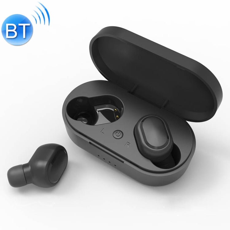 TWS TWS-M1 Bluetooth Headphones with Magnetic Charging Box Connection Support Call Memory and Battery Display Function (Black)