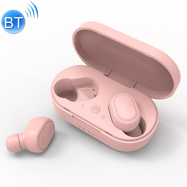 TWS TWS-M1 Bluetooth Headphones with Magnetic Charging Box Connection Support and Call Memory and Battery Display Function (Pink)
