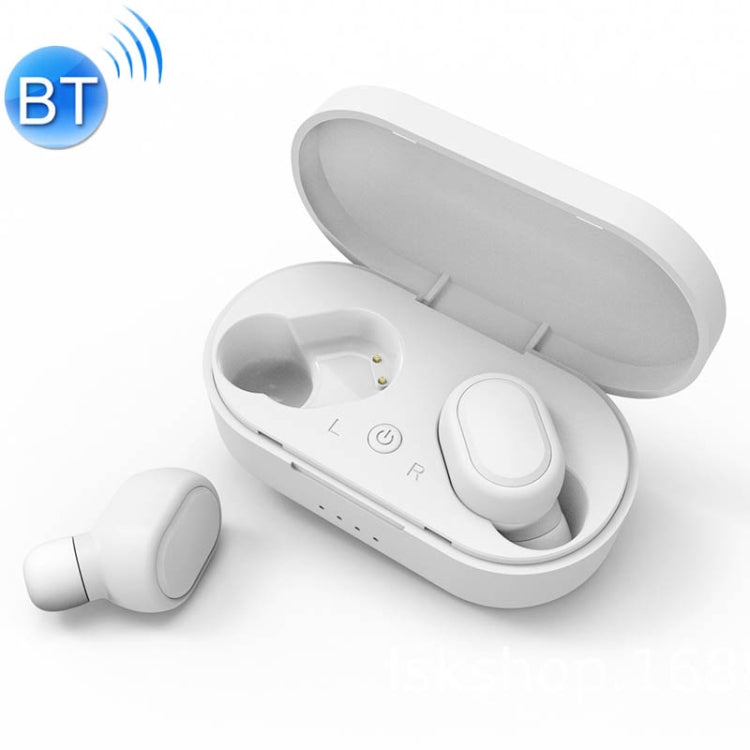 TWS TWS-M1 Auriculares Bluetooth con Carga Magnética Caja Conexión memoria de la ayuda y de llamadas y la batería Función de visualización (Blanco)