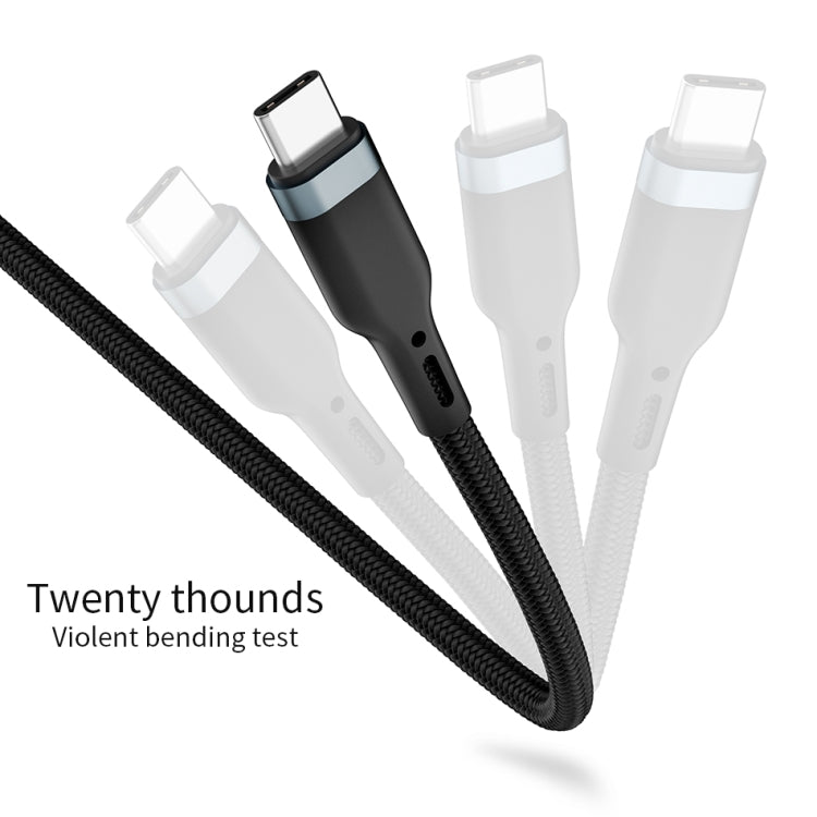 Wiwu pt06 4 in 1 USB + USB-C / TYP-C to USB-C / Type-C + 8 PIN Platinum Data Cable Cable length: 0.3m (Black)