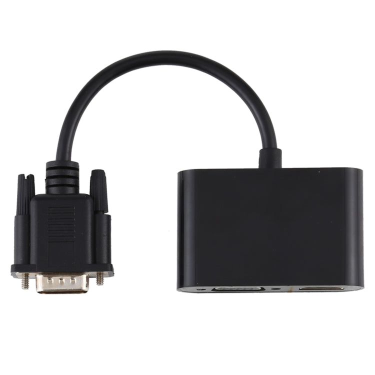 Convertisseur adaptateur 2 en 1 VGA vers HDMI + VGA 15 broches HDTV avec audio