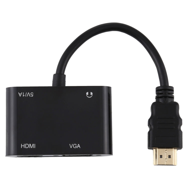 Convertidor Adaptador HDTV 2 en 1 HOMI a HDMI + VGA de 15 Pines con Audio