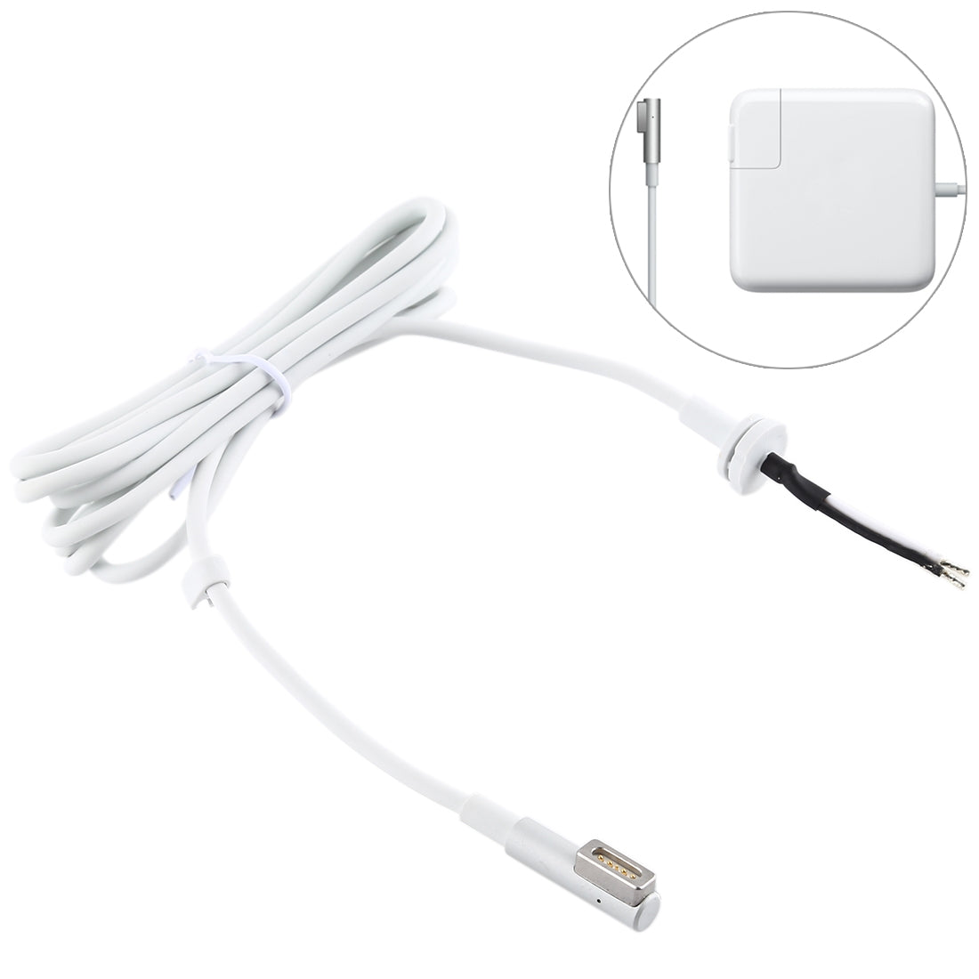 Power Adapter Charger Magnetic Cable L-point Apple MacBook White