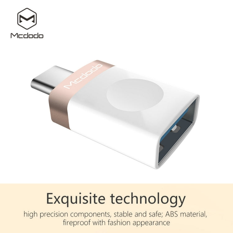 Mcdodo OT-1942 USB-C / Type-C to USB 3.0 AF Data transmission Charging OTG Adapter For Galaxy S8 and S8+ / LG G6 / Huawei P10 and P10 Plus / Xiaomi Mi6 and Max 2 and other Smartphones 32 x 12 x 7mm (Rose Gold)