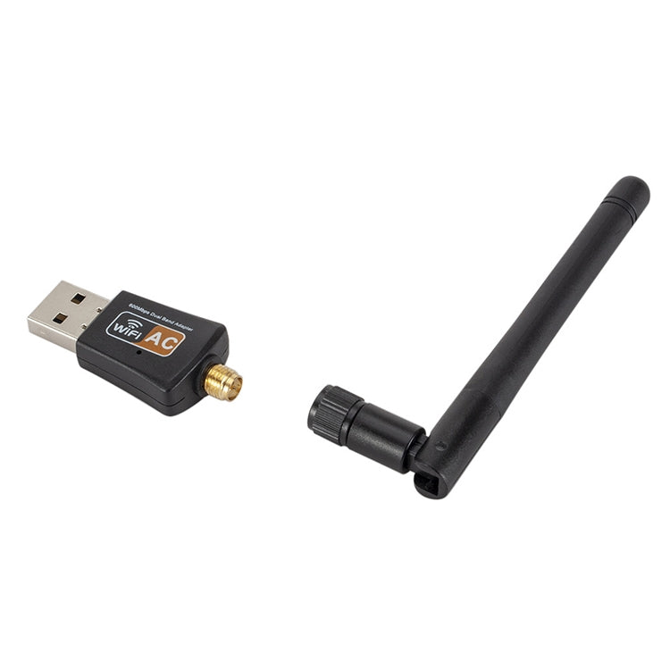 Adaptador WIFI USB de Banda Dual de 600 Mbps a 2.4 GHz + 5 Hz CA con Antena