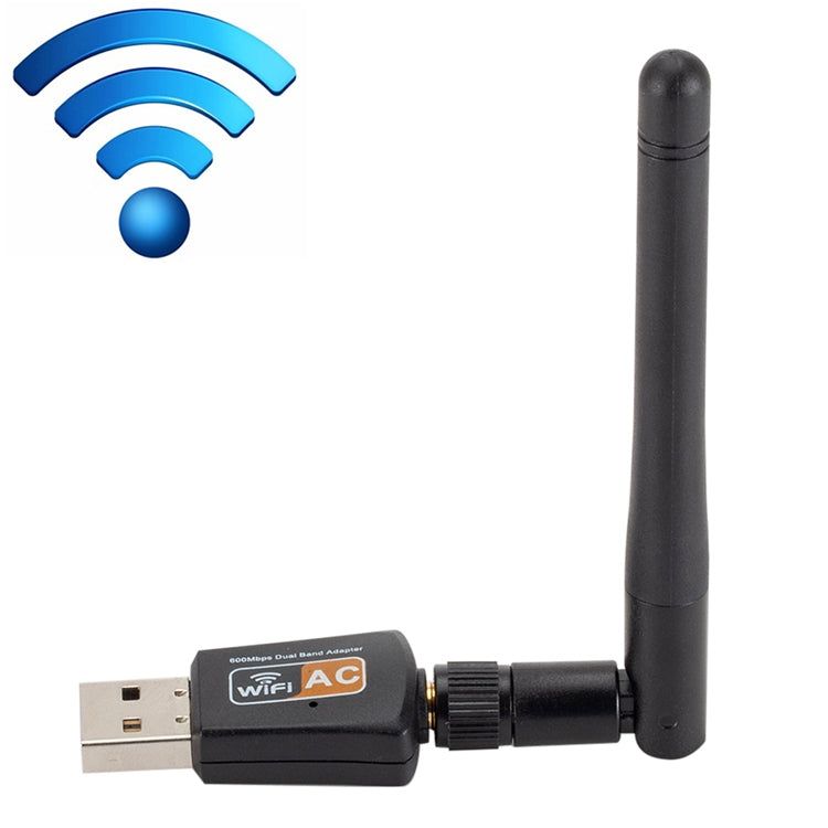 Adaptateur WIFI USB double bande 600 Mbps 2,4 GHz + 5 Hz AC avec antenne