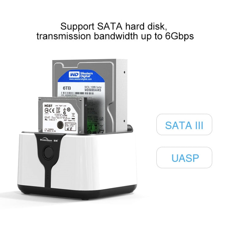 Station d'accueil pour disque dur Blueendless 2,5/3,5 pouces SATA USB 3.0 à 2 baies (prise AU)