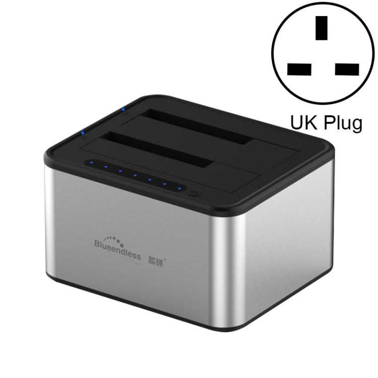 Blueendless 2,5/3,5 pouces SATA USB 3.0 2 Bay Offline Copy Hard Drive Dock (UK Plug)