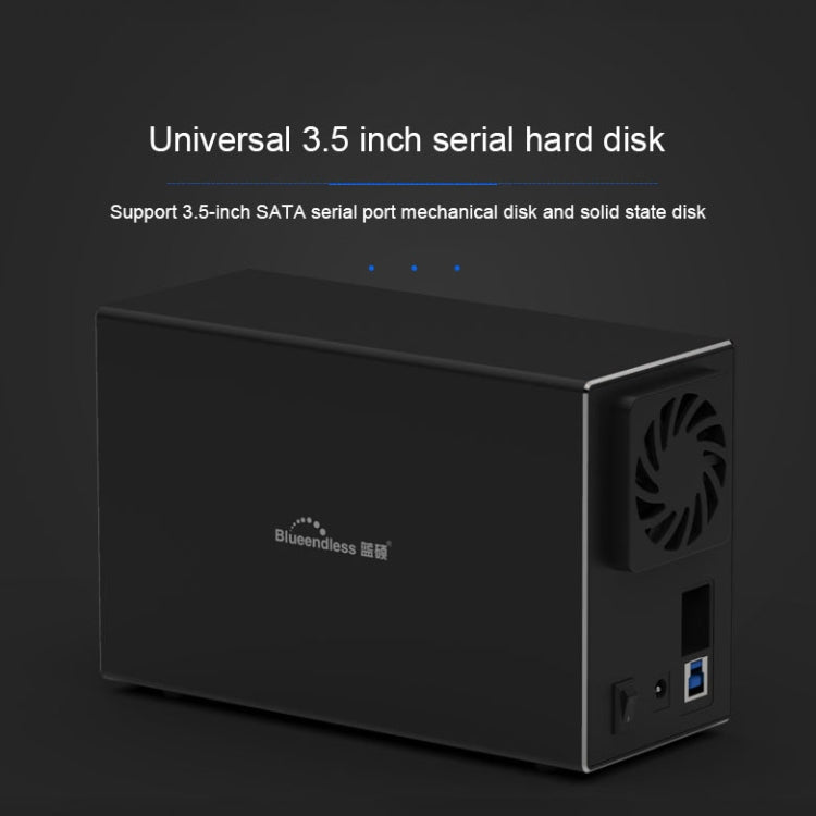 Azulendless USB-B Interface 3.5 pulgadas 2 Bay RAID Combinación Array HDD Carcasa externa (Enchufe de la UE)